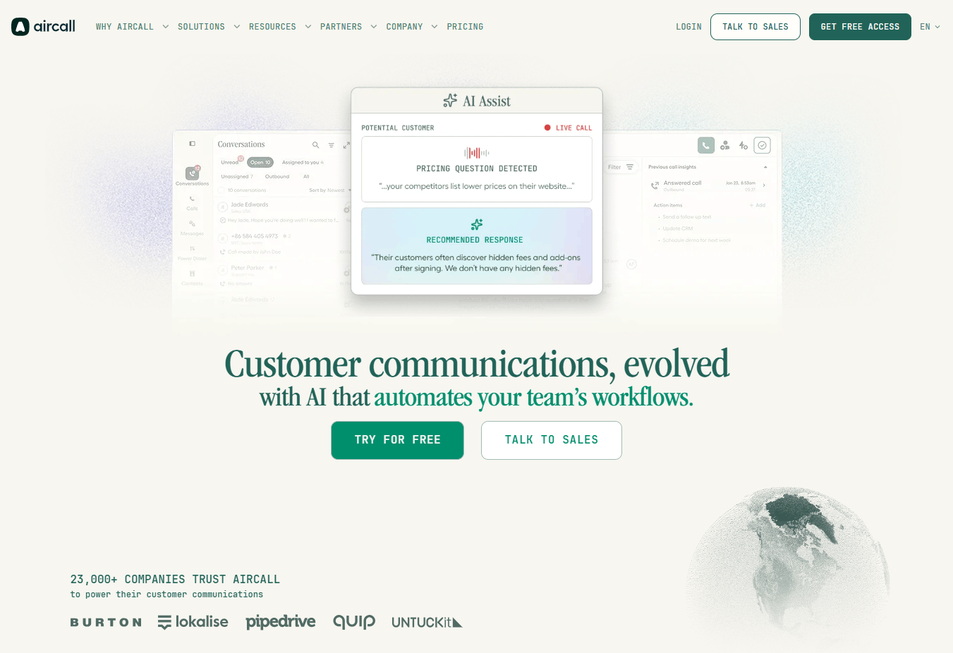 Aircall homepage