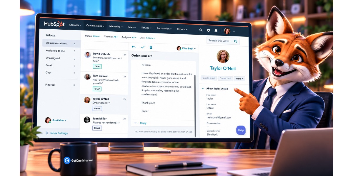 HubSpot live chat and customer support dashboard