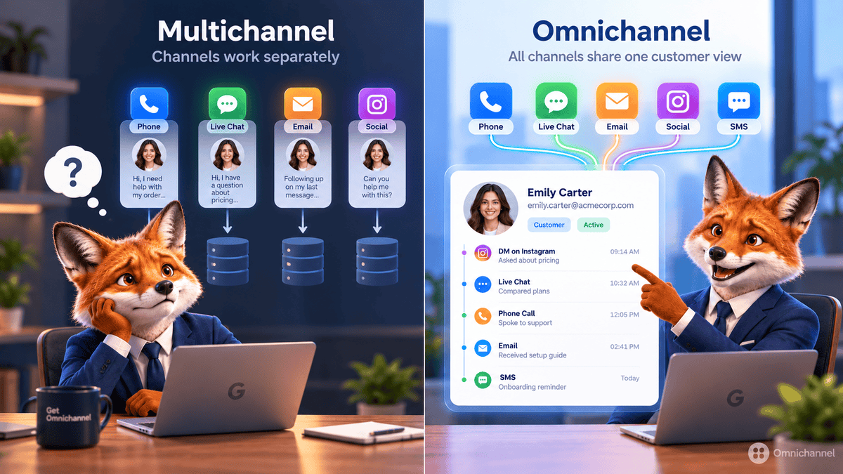 Comparison of single-channel, multichannel, and omnichannel: channel presence, customer data, and handoffs